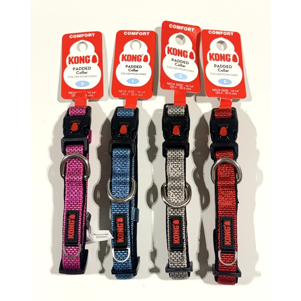 KONG Comfort Padded Dog Collar Adjustable Neoprene Lined Small 10-14in NEW
